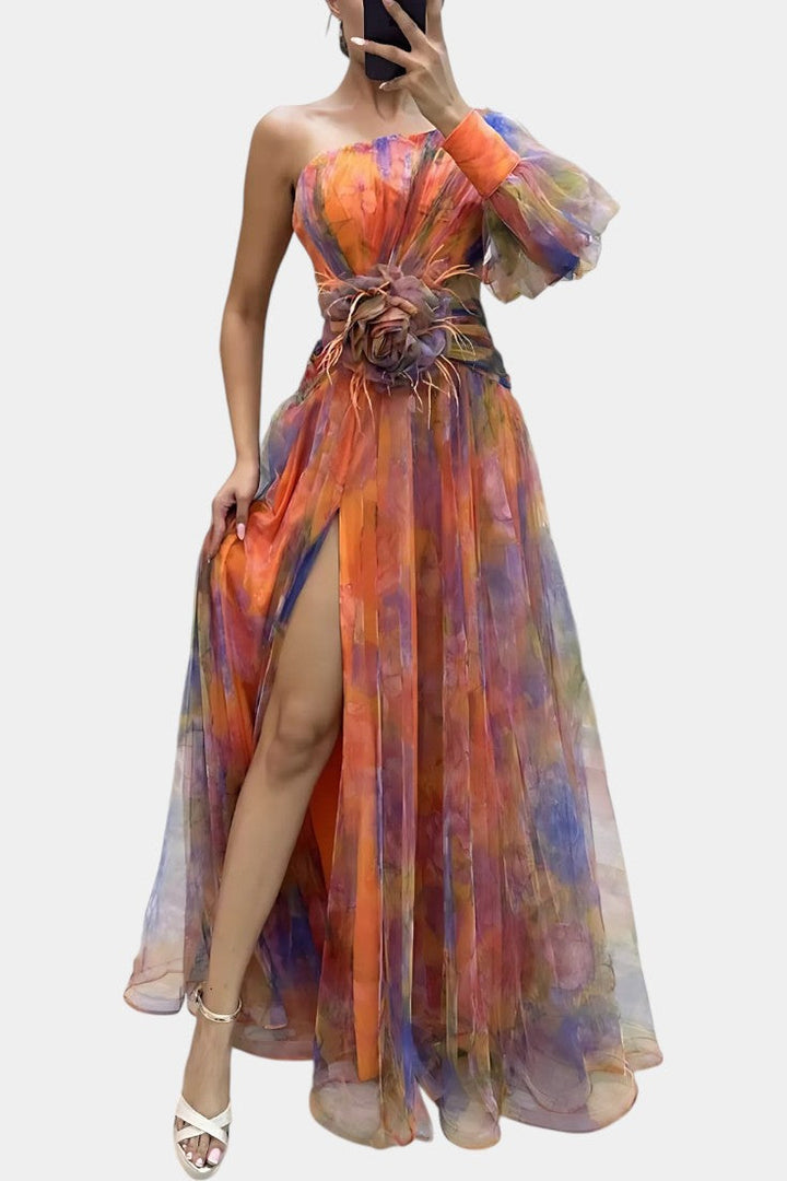 Teodora Robe Maxi Asymétrique
