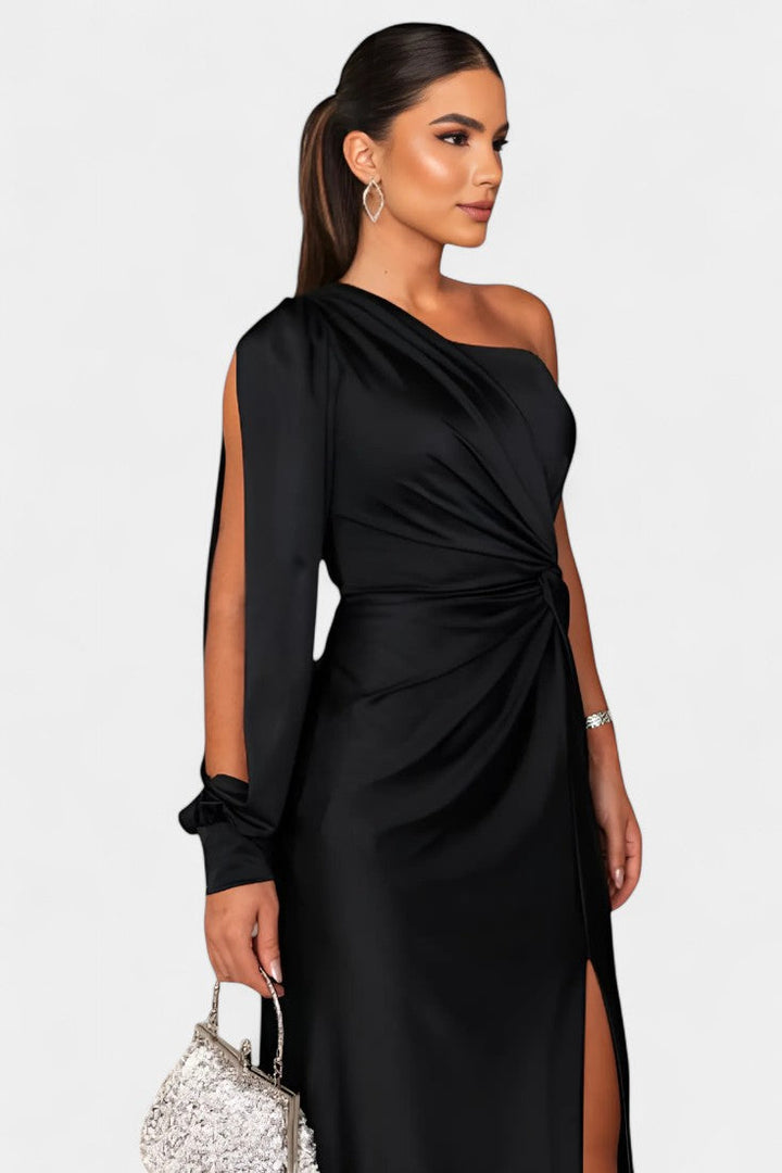 Robe Asymétrique Andrea avec Drapé sur une Épaule