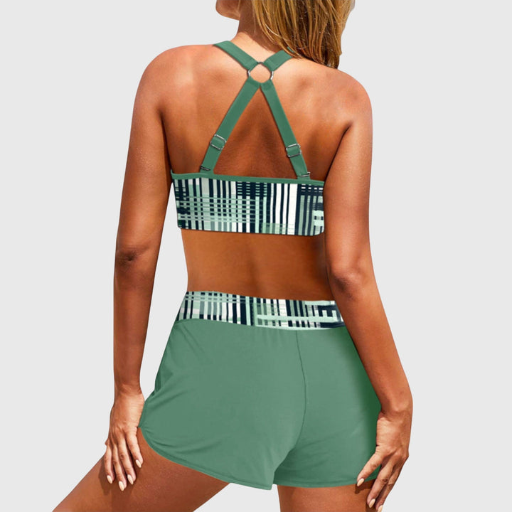 Janelle | Bikini Taille Haute à Rayures