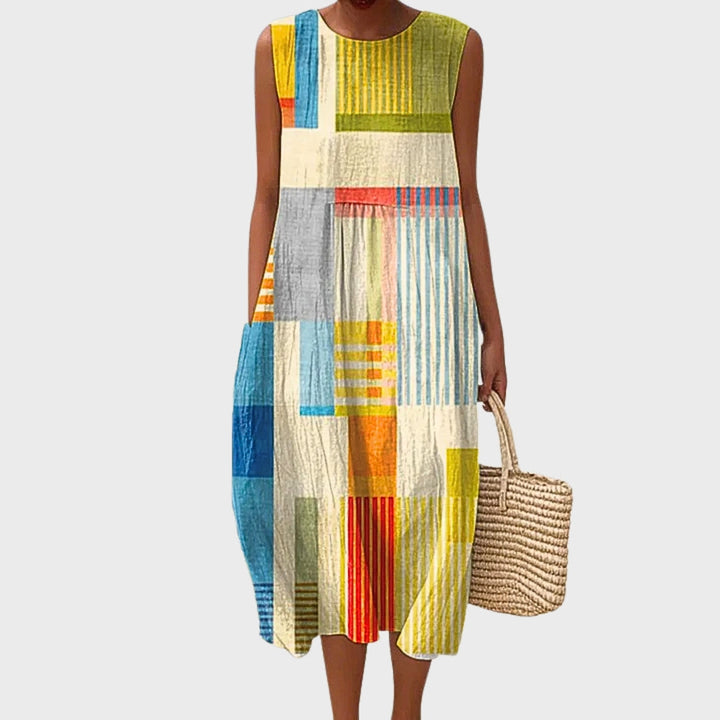 Stela - Robe en Coton Géométrique