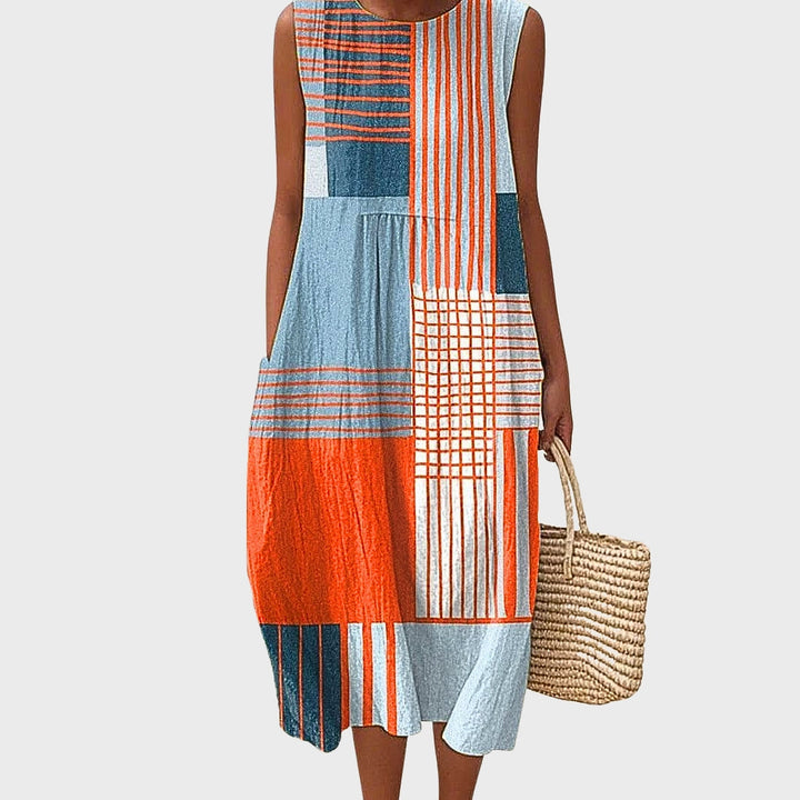 Stela - Robe en Coton Géométrique