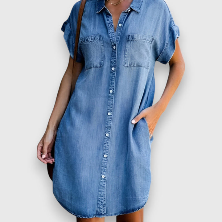 Paulina – Robe en denim moderne et élégante pour toutes les occasions