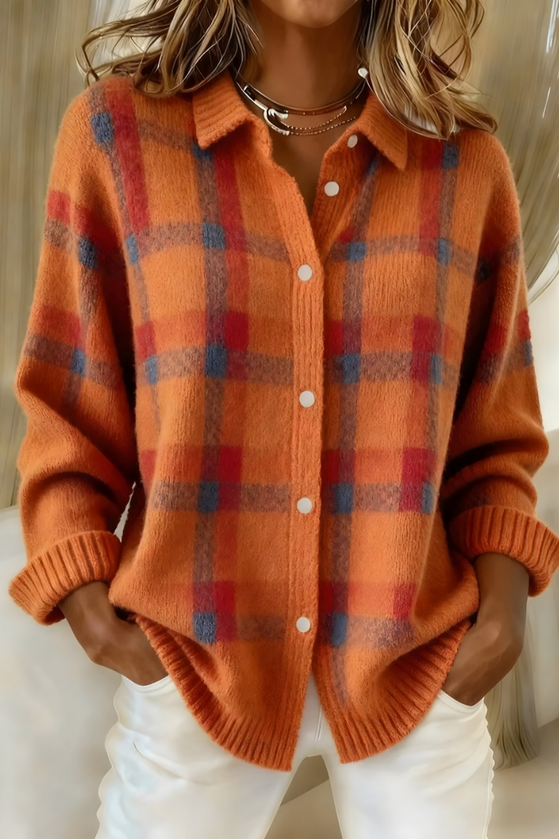 Candela | Veste en Maille à Carreaux