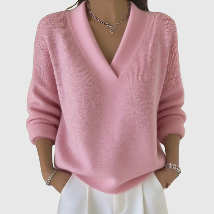 Faye | Pull à col V doux au style décontracté