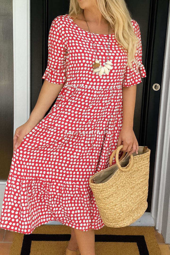 Lea – Élégance boho à pois