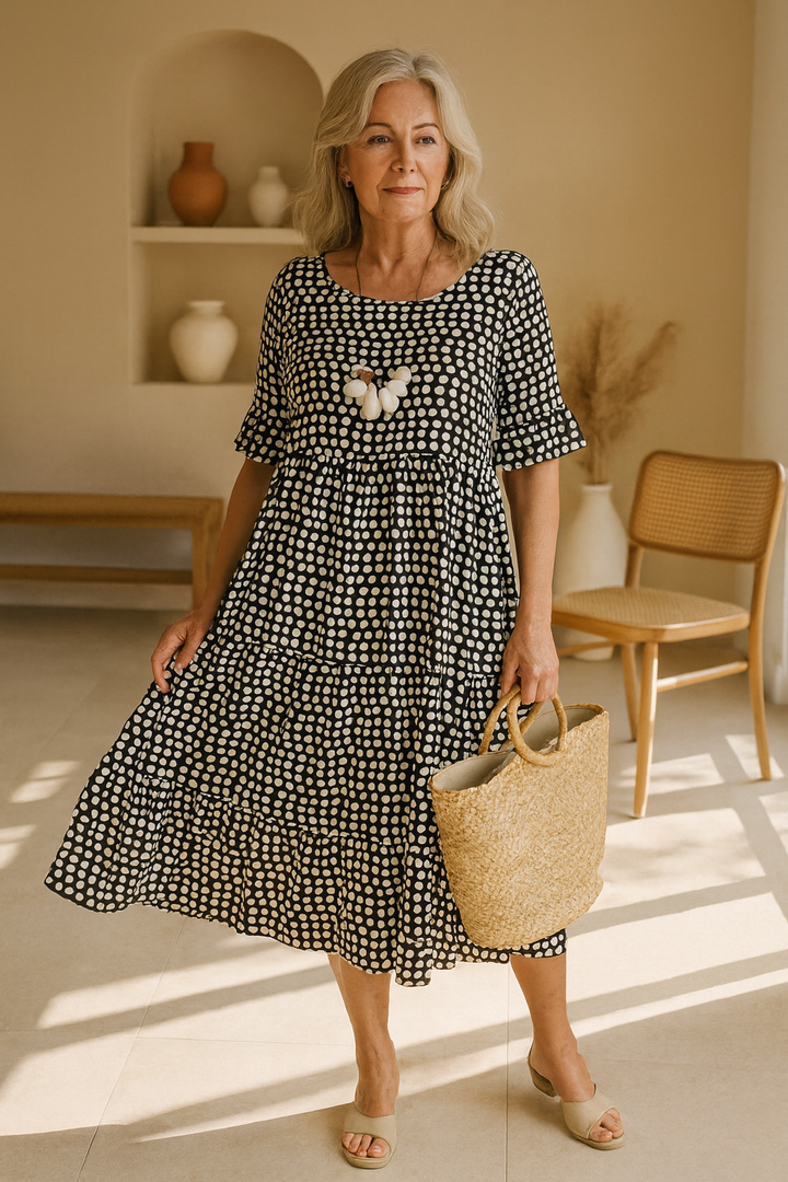 Lea – Élégance boho à pois