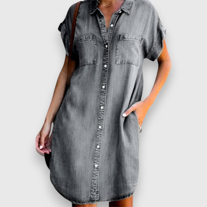 Paulina – Robe en denim moderne et élégante pour toutes les occasions