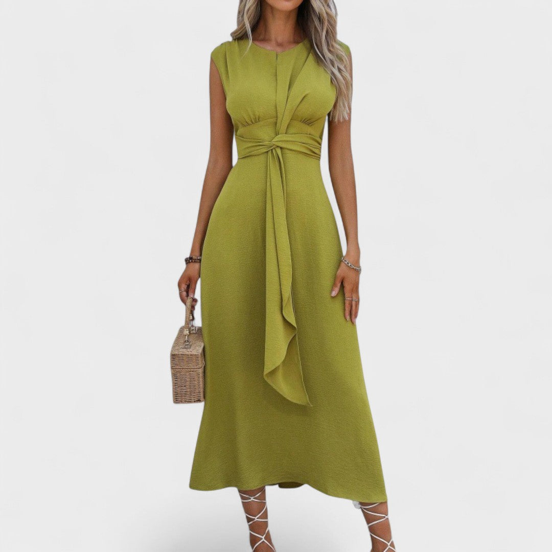 Andrea - Élégante robe longue sans manches avec décolleté rond