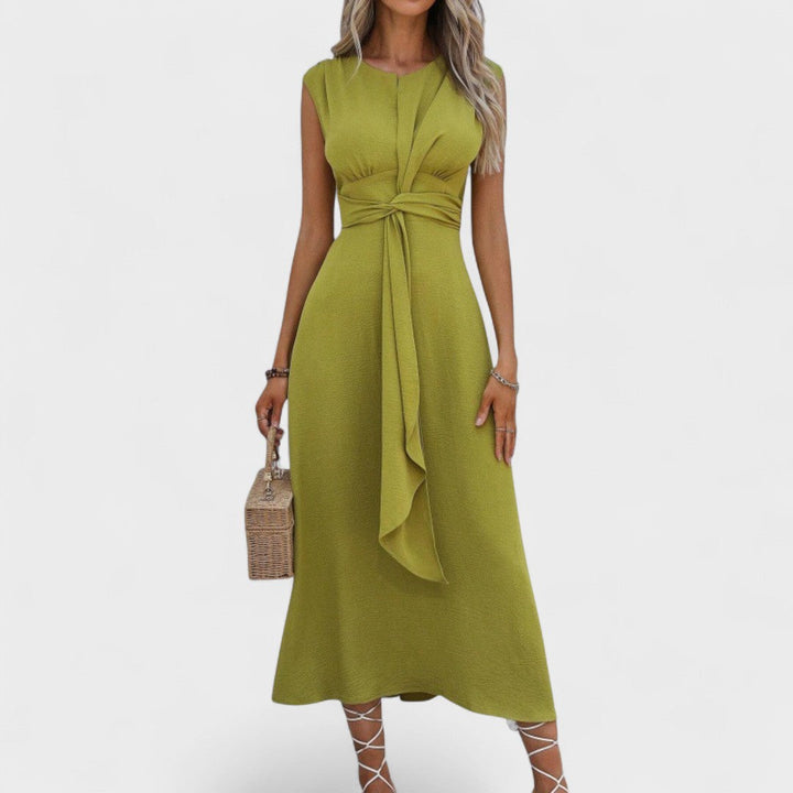 Andrea - Élégante robe longue sans manches avec décolleté rond