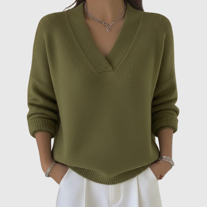 Faye | Pull à col V doux au style décontracté