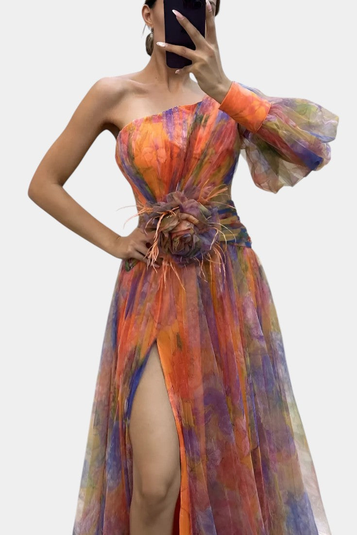 Teodora Robe Maxi Asymétrique