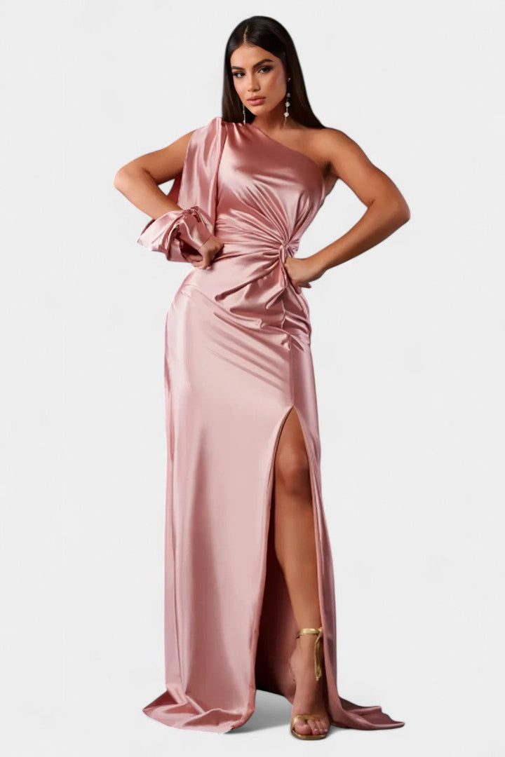Robe Asymétrique Andrea avec Drapé sur une Épaule