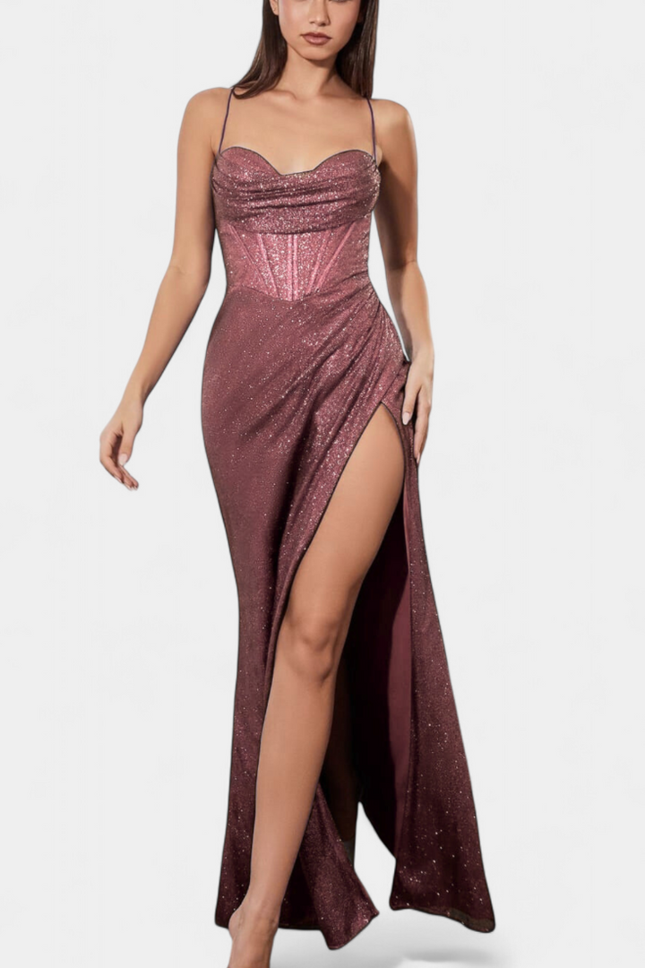 Robe Ines Sirène avec Corsage et Bretelles Fines