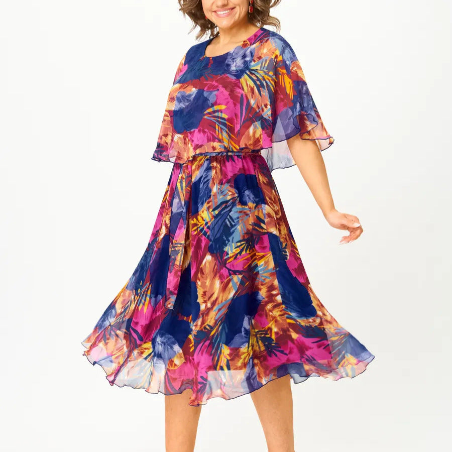 Barbara – Robe élégante en chiffon avec imprimé