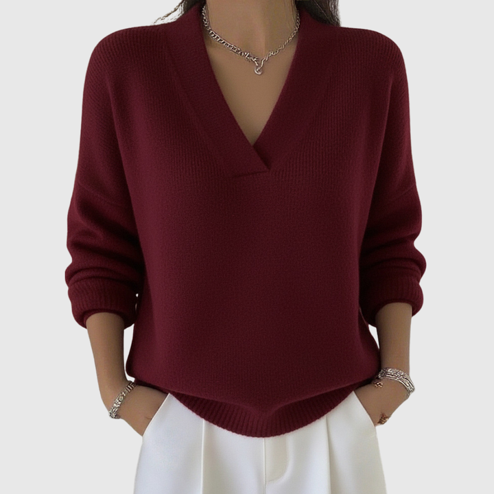 Faye | Pull à col V doux au style décontracté