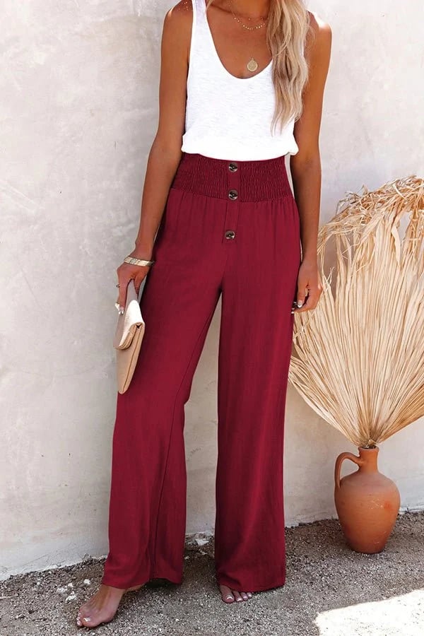 Riana - Pantalons Taille Haute Relaxés