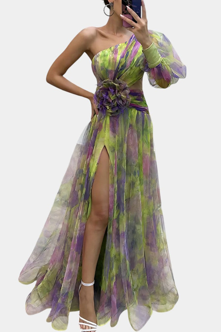 Teodora Robe Maxi Asymétrique