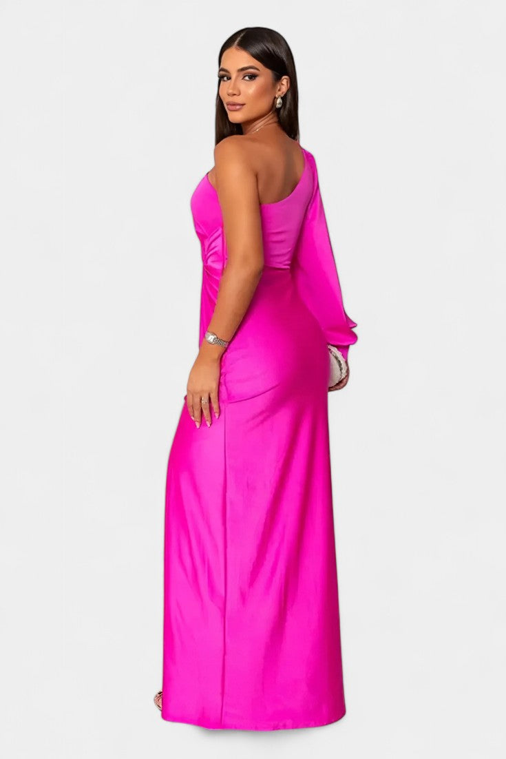 Robe Asymétrique Andrea avec Drapé sur une Épaule