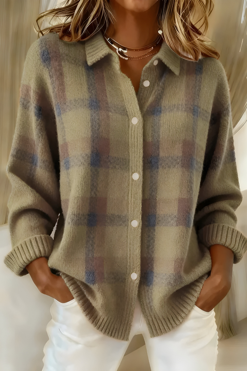 Candela | Veste en Maille à Carreaux