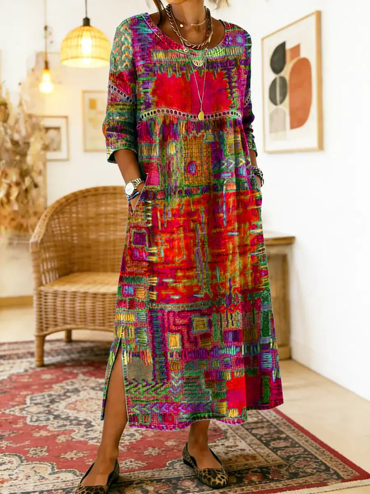 Lara - Maxi robe ethnique colorée
