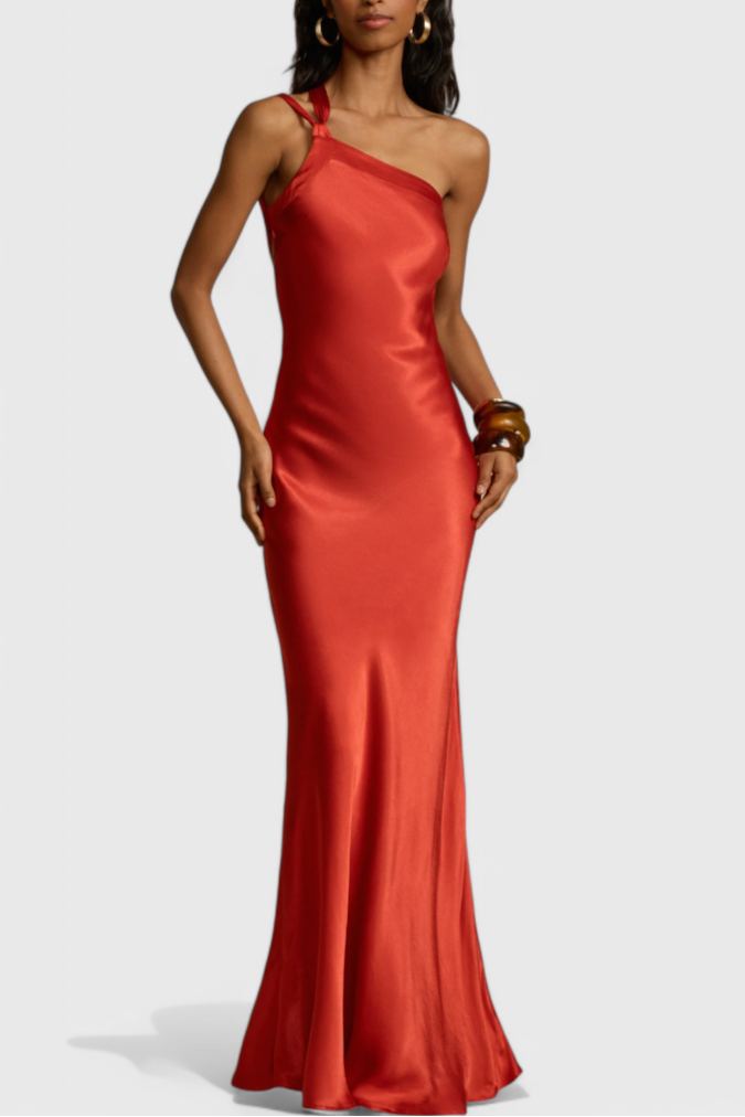 Robe Maxi Sofia avec Bretelles Diagonales et Dos Nu