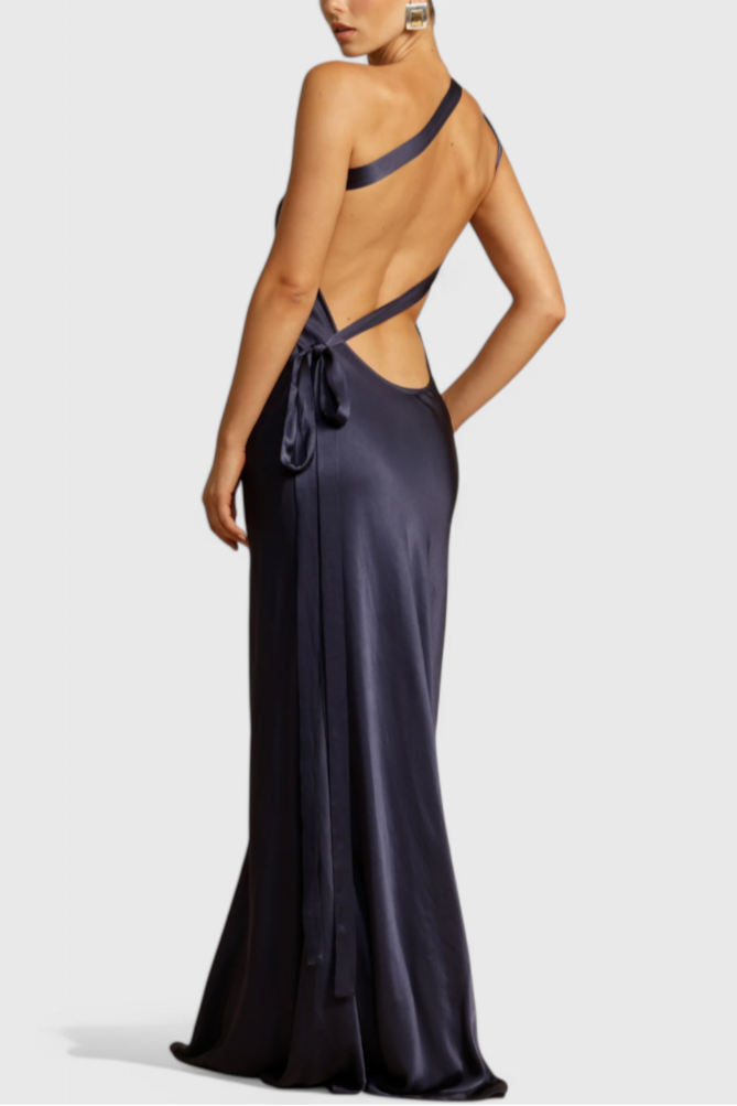 Robe Maxi Sofia avec Bretelles Diagonales et Dos Nu