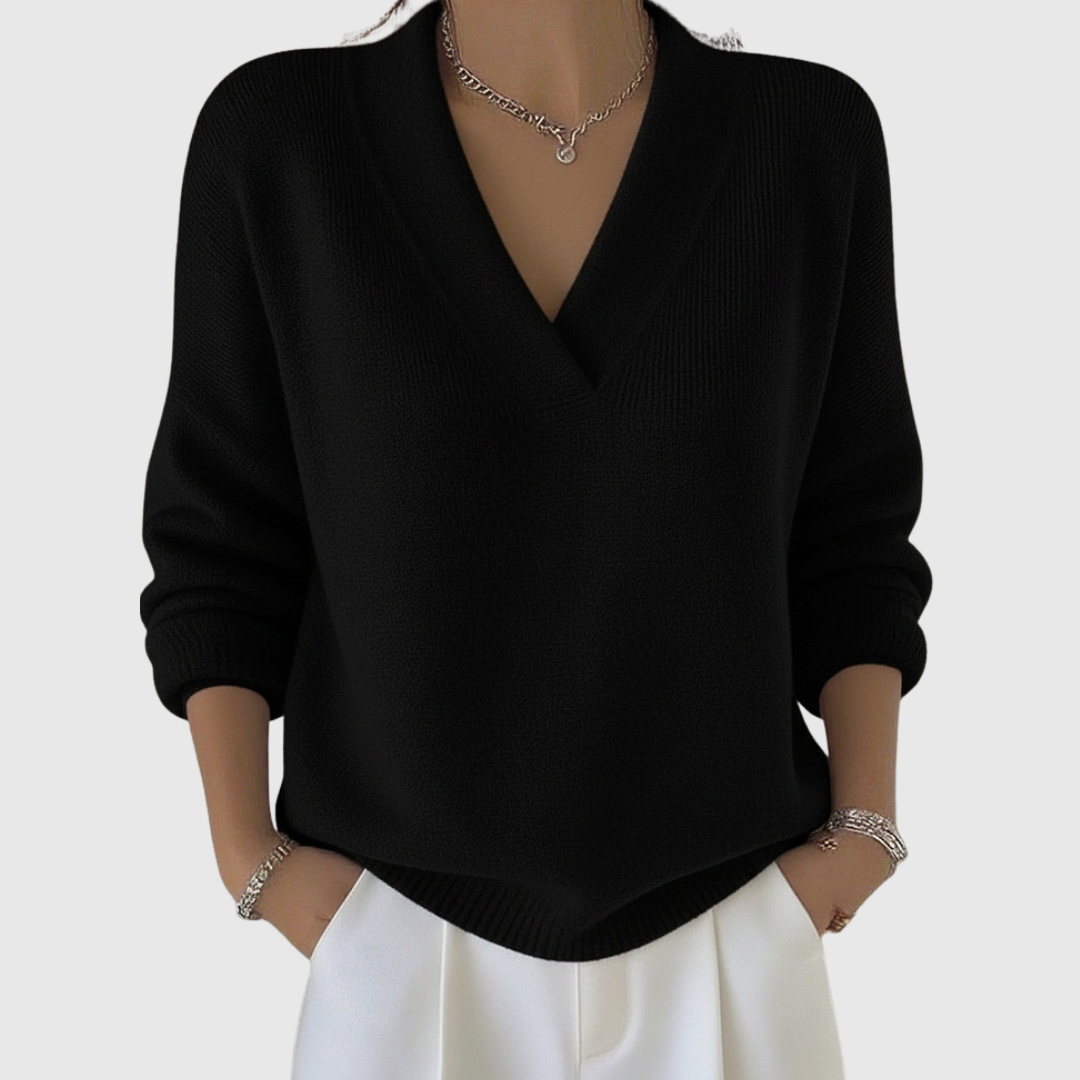 Faye | Pull à col V doux au style décontracté