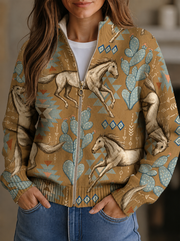 Winona | Cardigan zippé en laine de désert et cactus