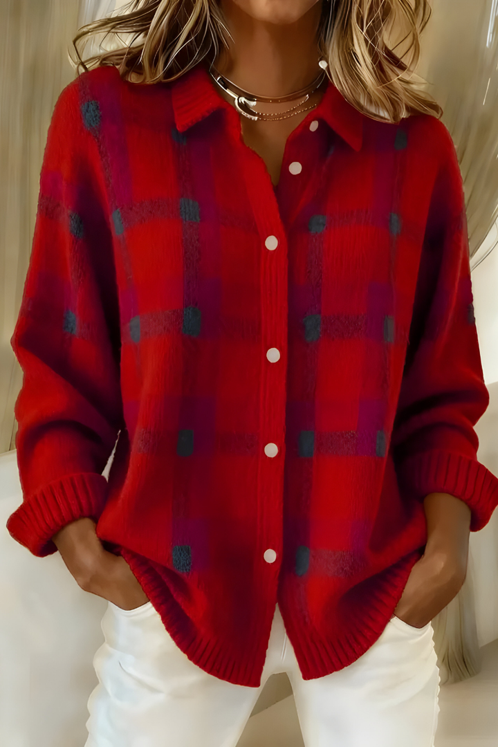 Candela | Veste en Maille à Carreaux