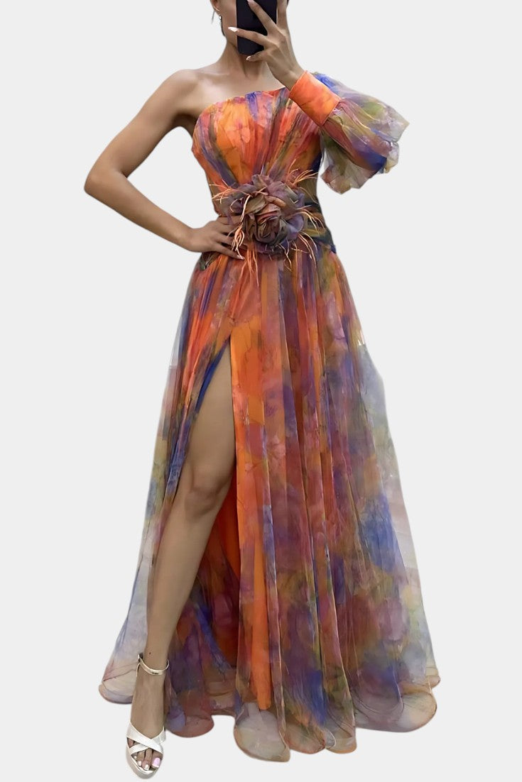 Teodora Robe Maxi Asymétrique