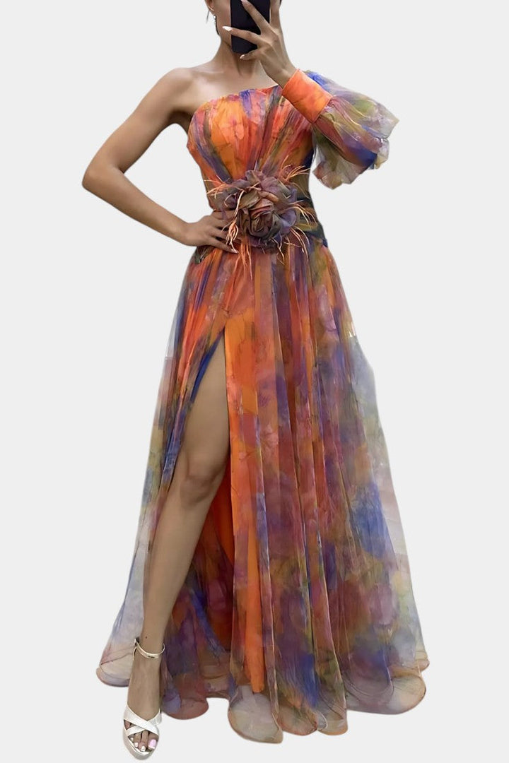 Teodora Robe Maxi Asymétrique