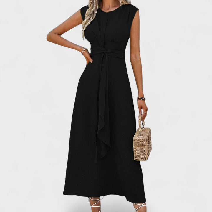 Andrea - Élégante robe longue sans manches avec décolleté rond