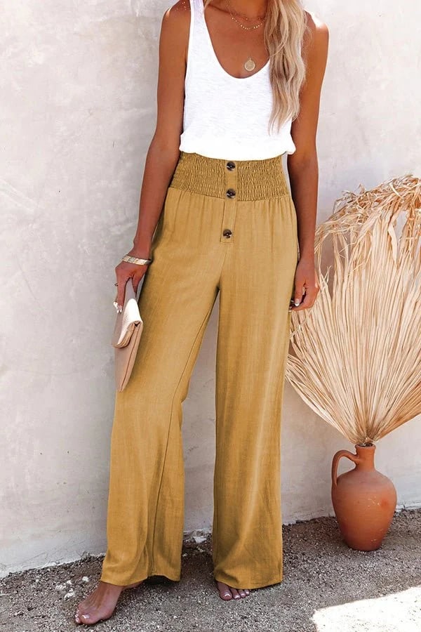Riana - Pantalons Taille Haute Relaxés