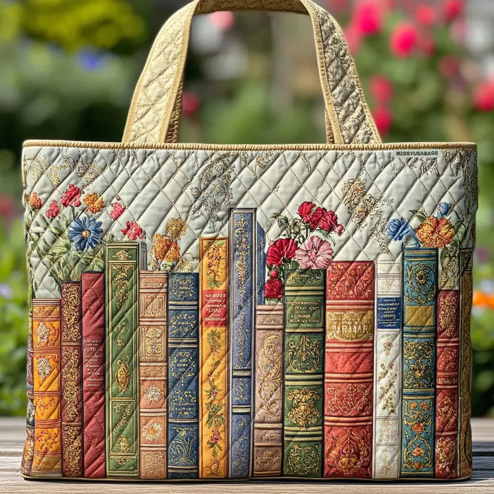 Sac tote matelassé - Bibliothèque Enchantée