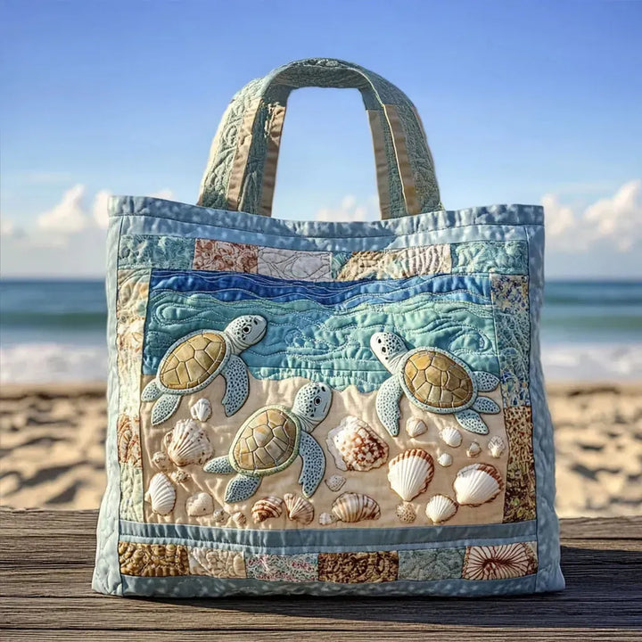 Sac Cabas Matelassé Artisanal - Tortues Marines