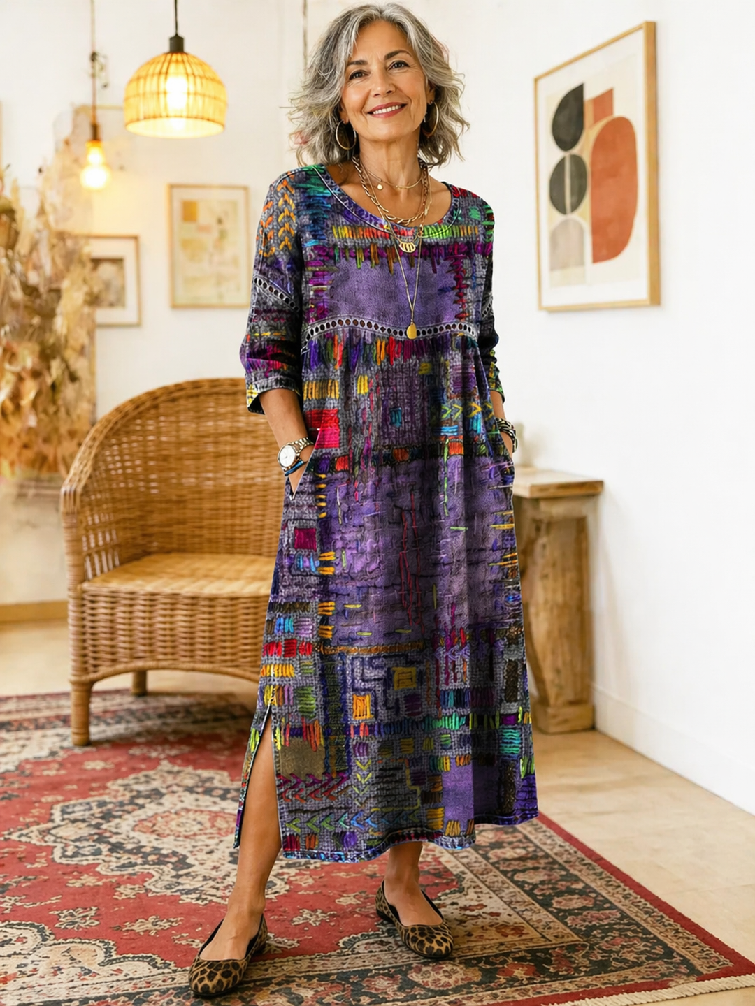 Lara - Maxi robe ethnique colorée