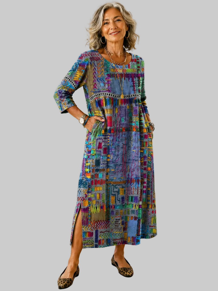 Lara - Maxi robe ethnique colorée