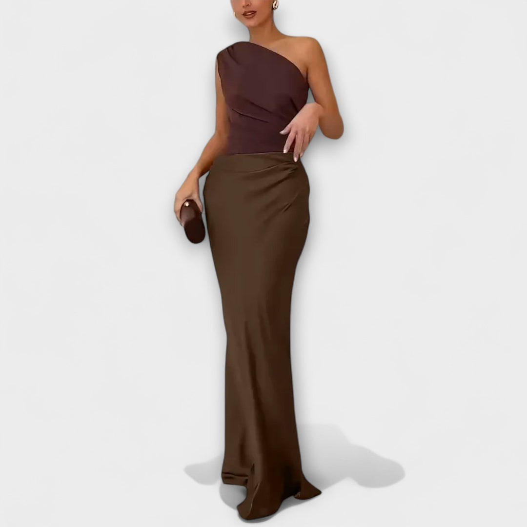 Edita - Robe satinée asymétrique