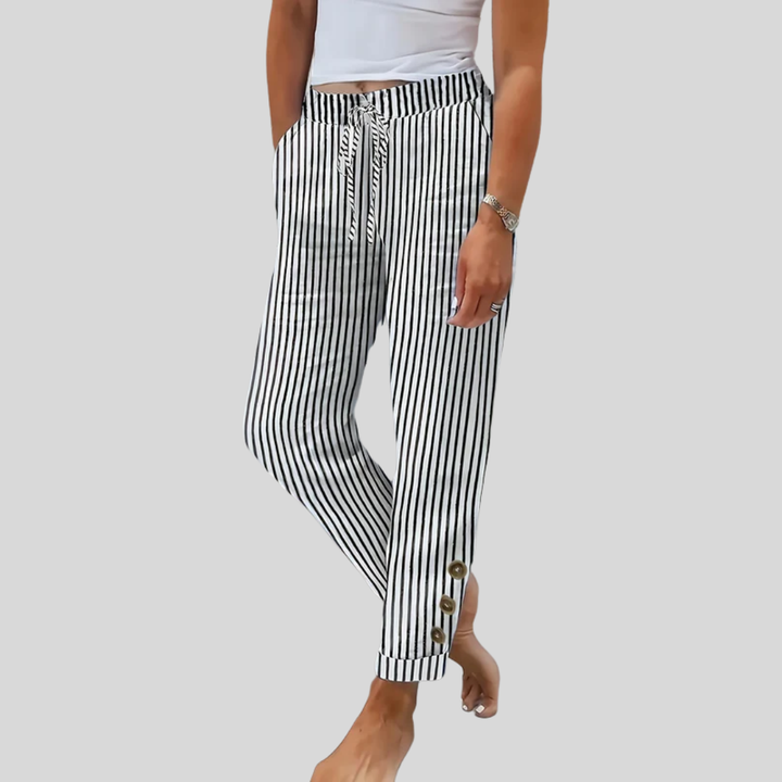 Raquelle - Pantalons Rayés Casual