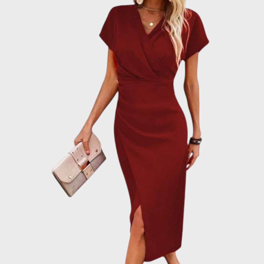 Vilma - Robe midi avec décolleté en V