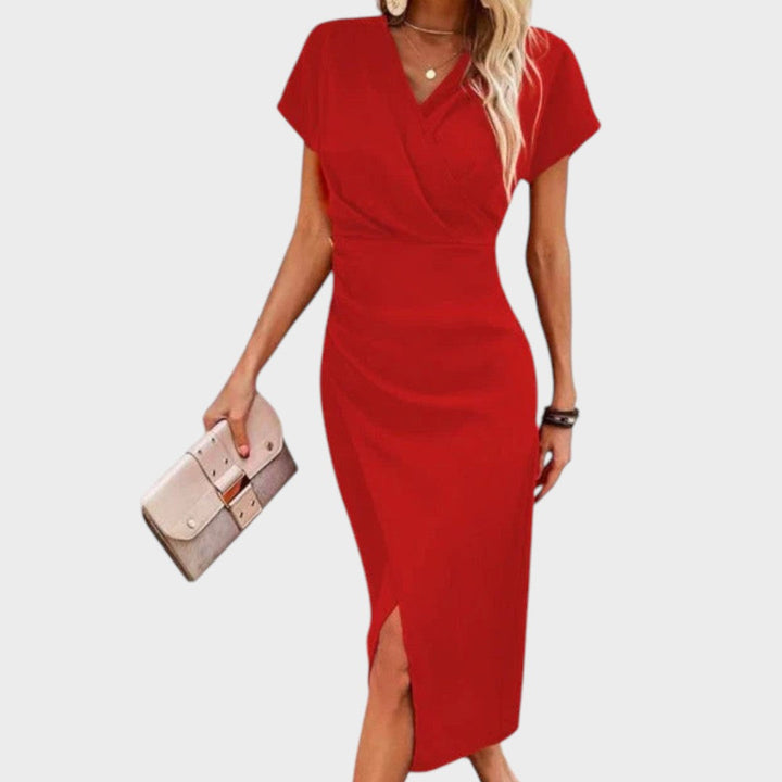 Vilma - Robe midi avec décolleté en V