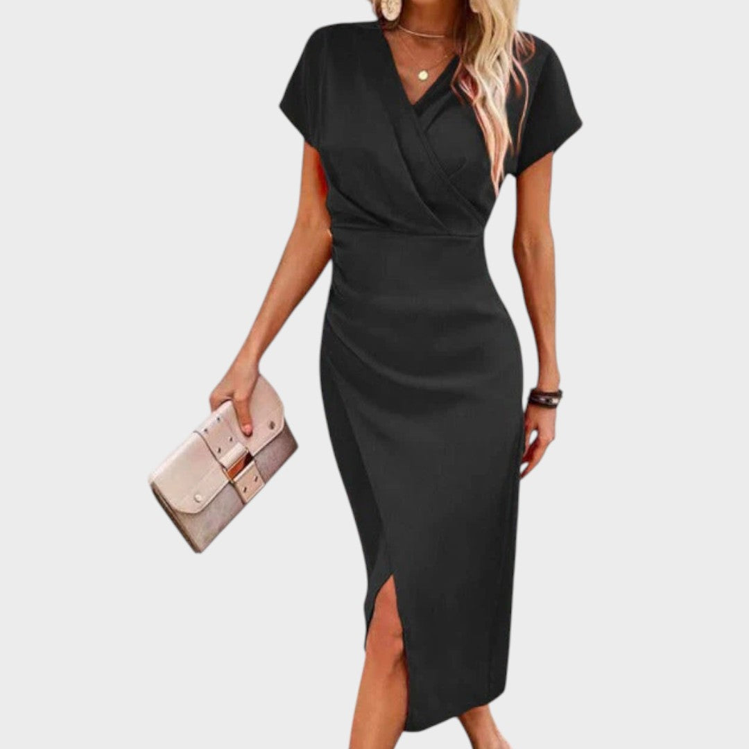 Vilma - Robe midi avec décolleté en V