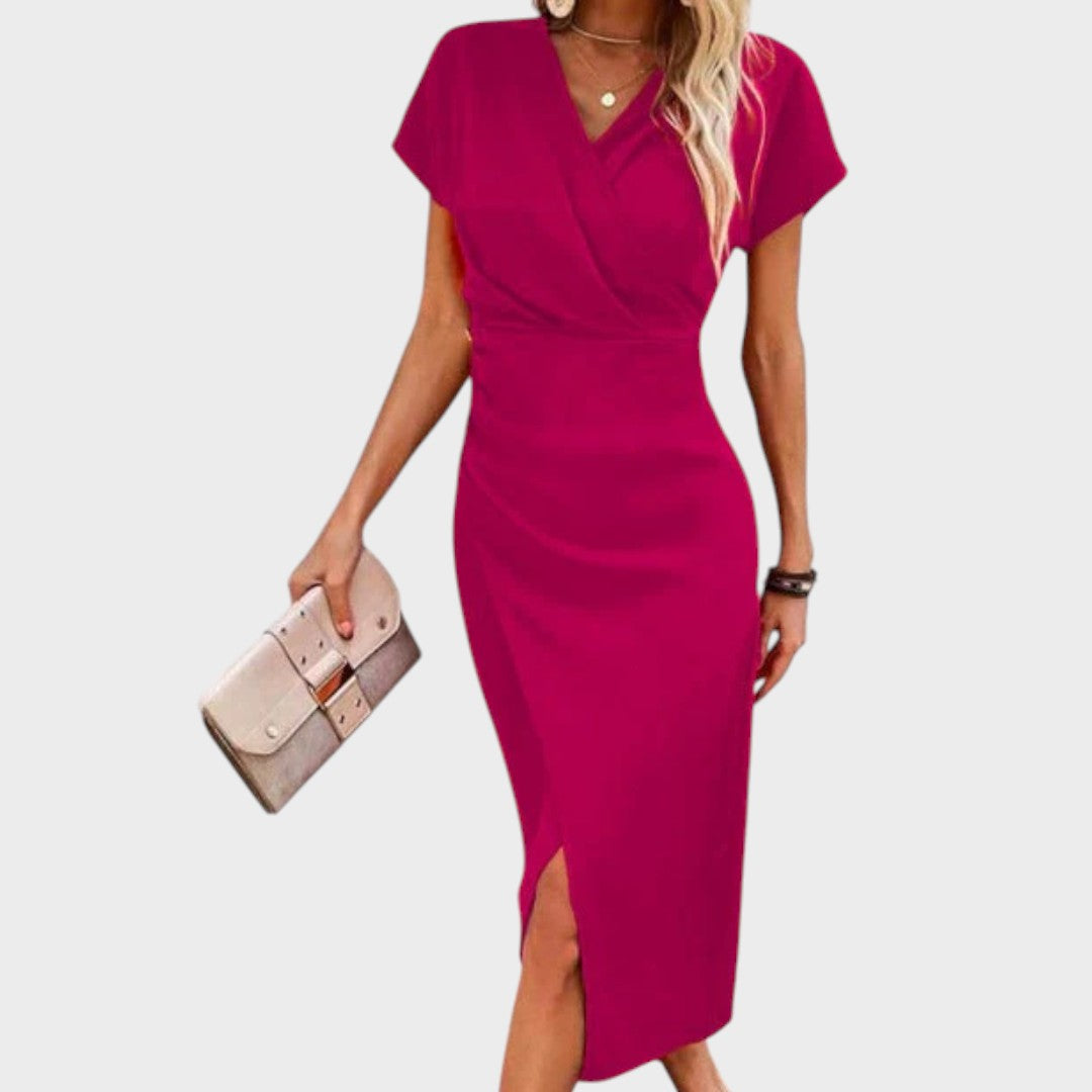 Vilma - Robe midi avec décolleté en V