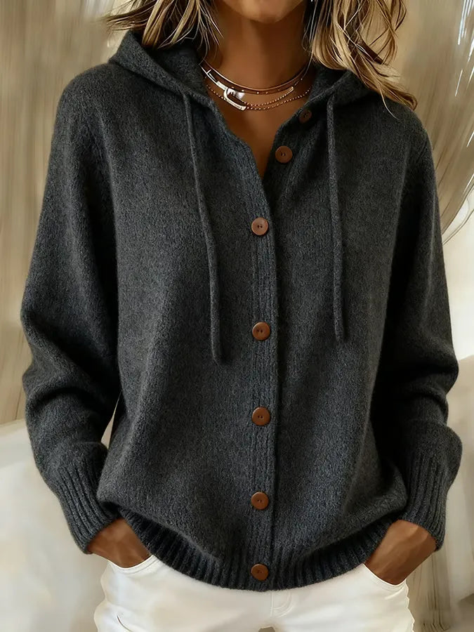 Begoña | Veste en Tricot avec Capuche et Boutons