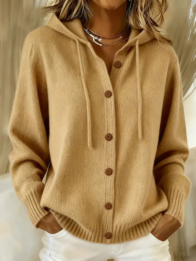 Begoña | Veste en Tricot avec Capuche et Boutons