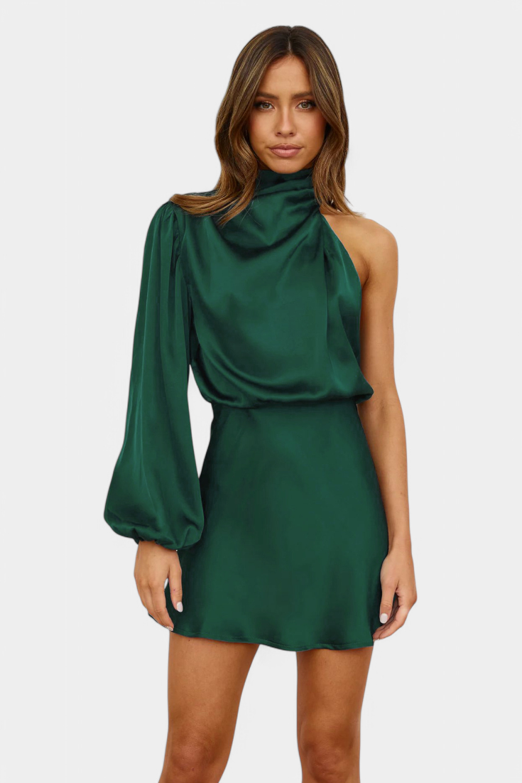 Robe Mini Jelena avec Drapé à Épaule Unique