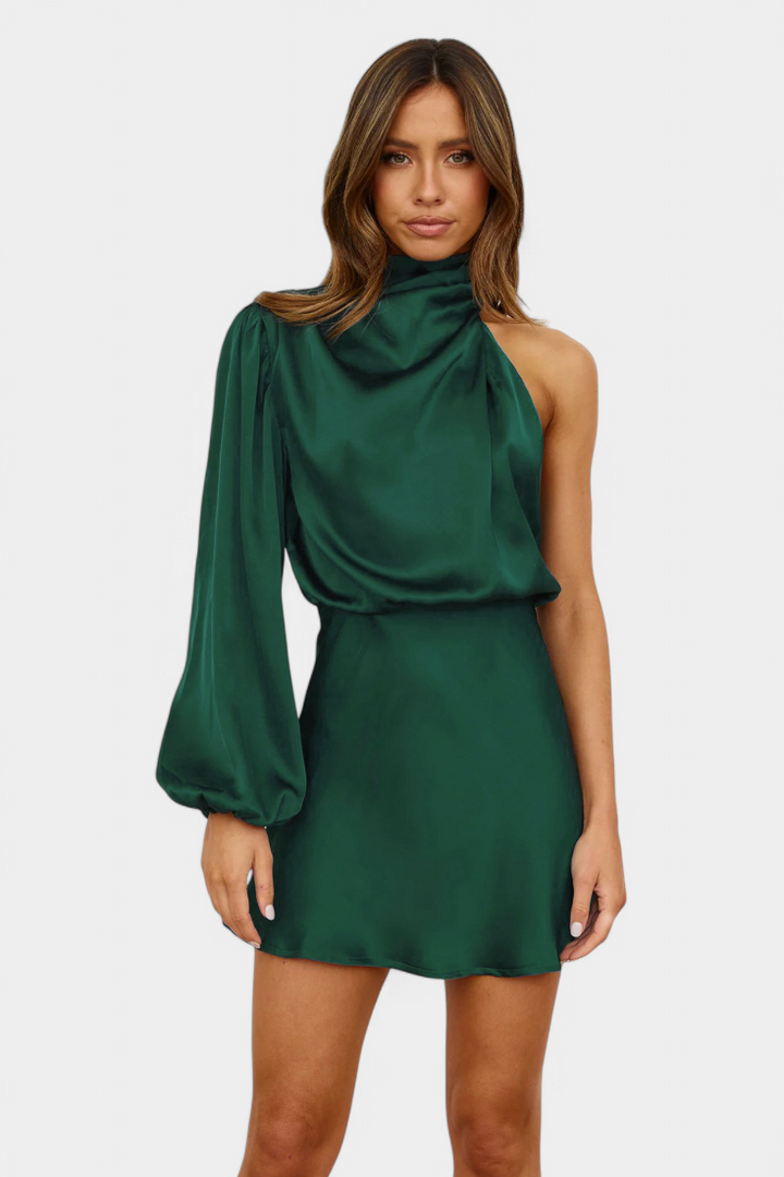 Robe Mini Jelena avec Drapé à Épaule Unique