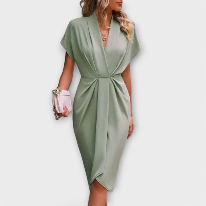 Serena – Robe midi portefeuille élégante et confortable