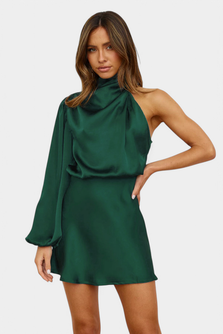 Robe Mini Jelena avec Drapé à Épaule Unique