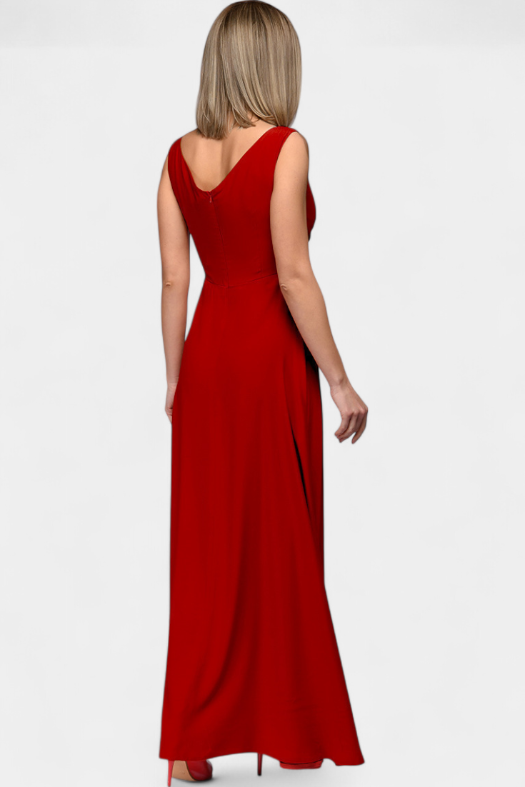 Robe Tatjana Longue avec Drapé Avant et Décolleté Croisé